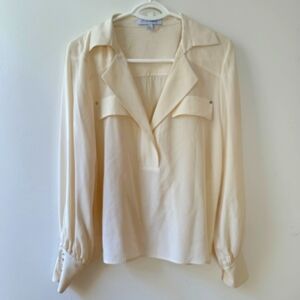 Intermix 100% Ivory Silk Blouse